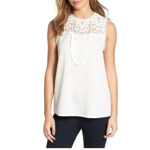 Halogen® Lace & Crepe Top